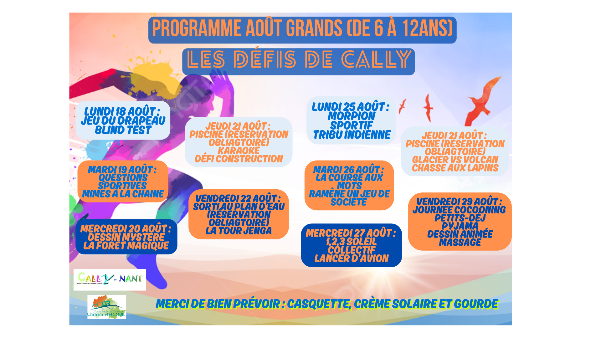 Programme aout grands de 6 a 12ans