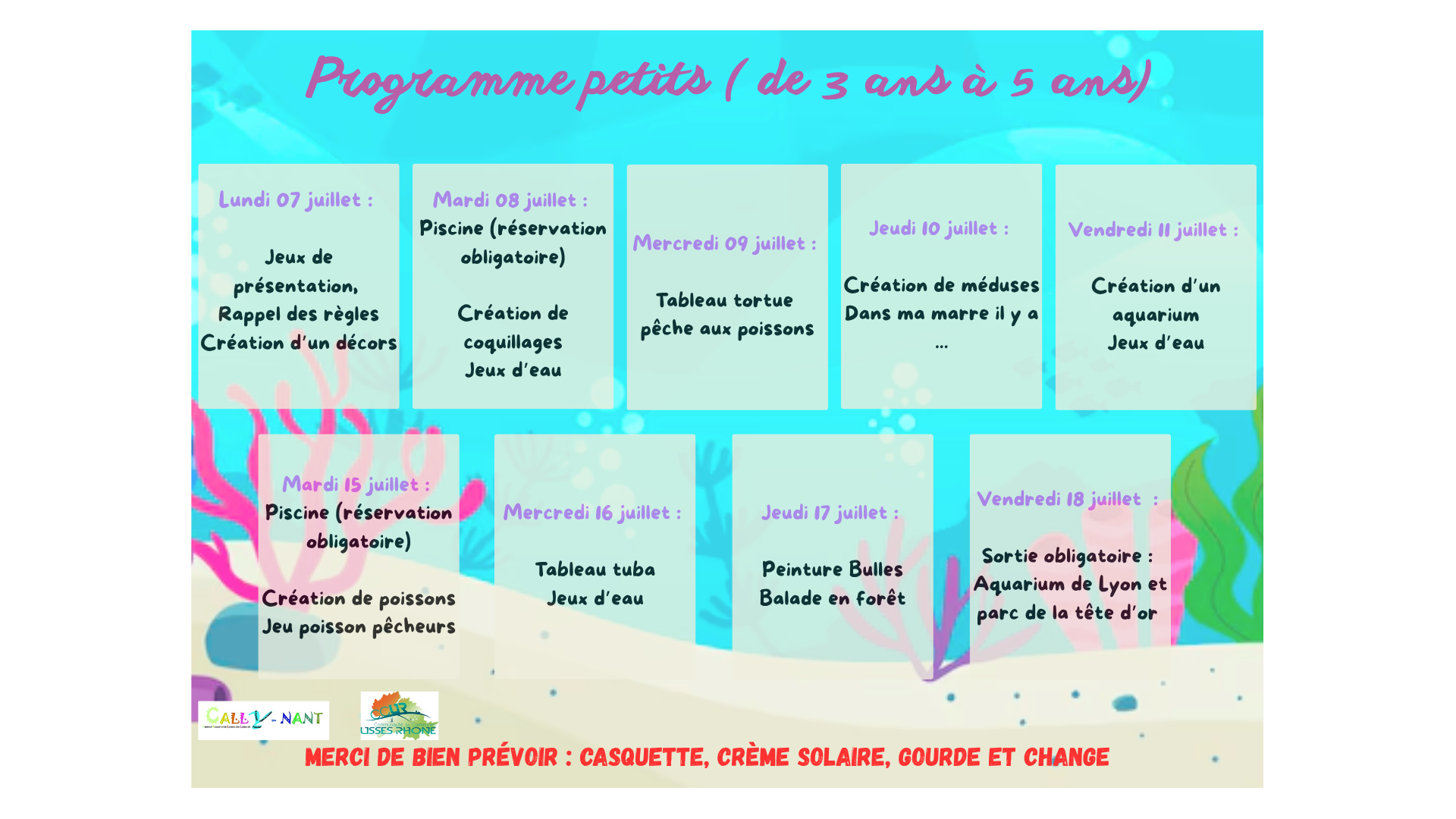 Semaine 1 et 2 petits